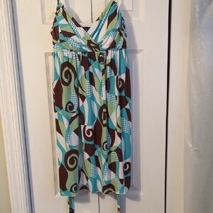 Byer California Multicolor Geometric Midi Dress